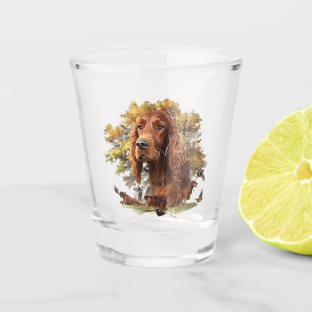 Irish Setter Schnapsglas (Vorderseite)