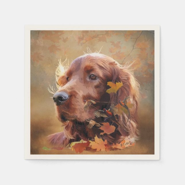 Irish Setter Serviette (Vorderseite)