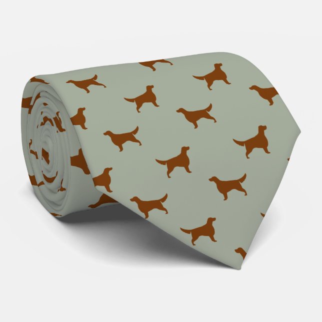 Irish Setter Silhouetten Pattern Dog Lover's Krawa Krawatte (Gerollt)