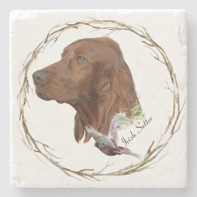 Irish Setter      Steinuntersetzer (Vorderseite)