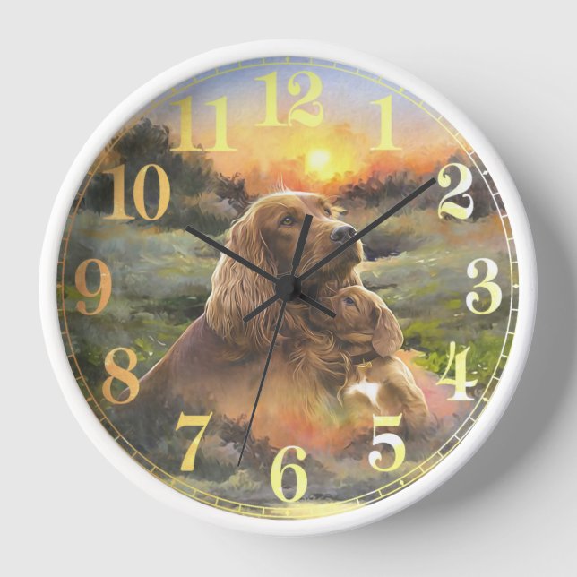 Irish Setter Uhr (Vorderseite)