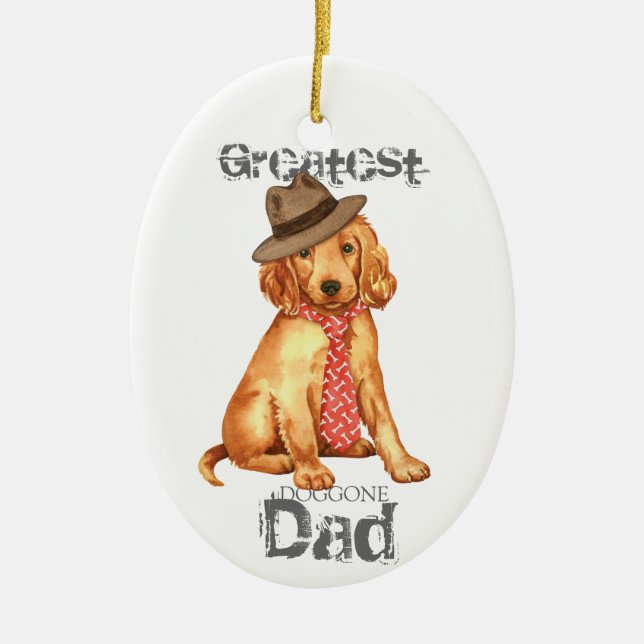 Irish Setter Vater Keramik Ornament (Vorne)