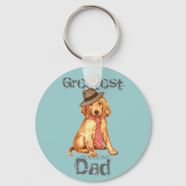 Irish Setter Vater Schlüsselanhänger (Vorderseite)