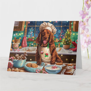 Irish Setter Weihnachtsbäckerei: Festliches Weihna Karte
