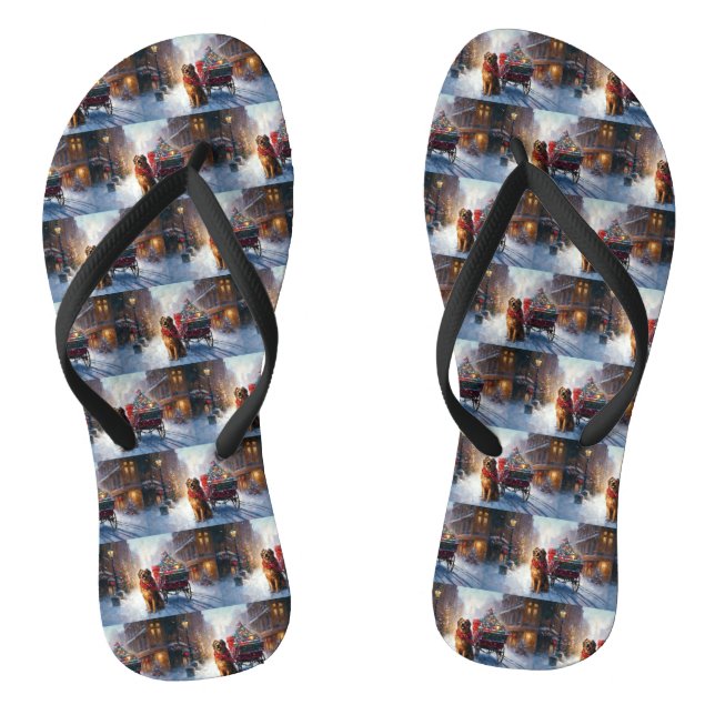 Irish Setter Weihnachtsfeiertag Flip Flops (Fußbett)