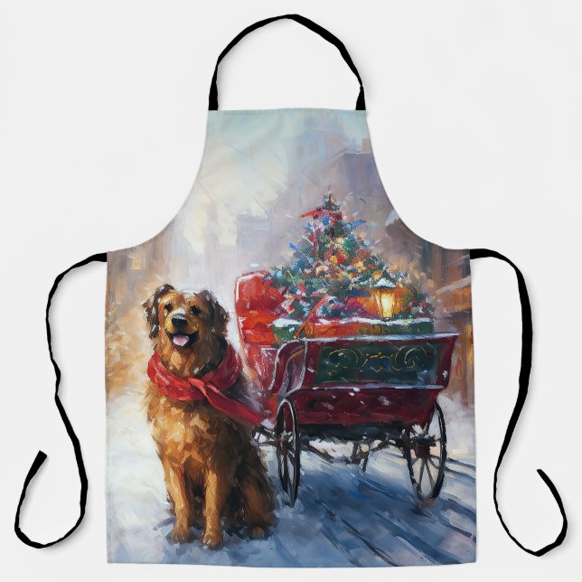 Irish Setter Weihnachtsfeiertag Schürze (Vorderseite)