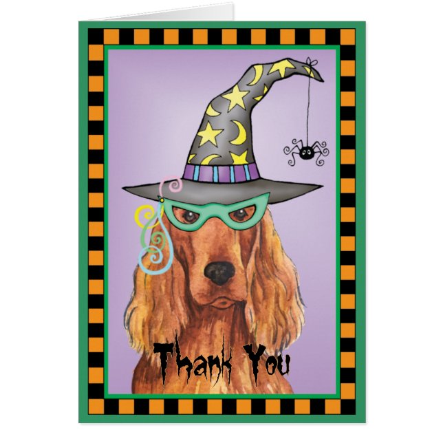 Irish Setter Witch Carte de remerciements (Devant)