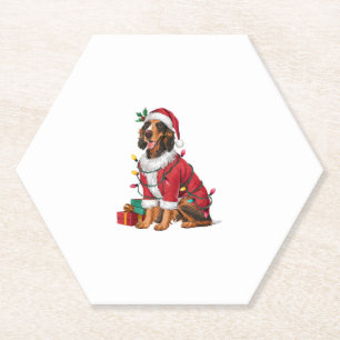 Irish Setter Xmas Lighting Santa Irish Setter Dog Untersetzer