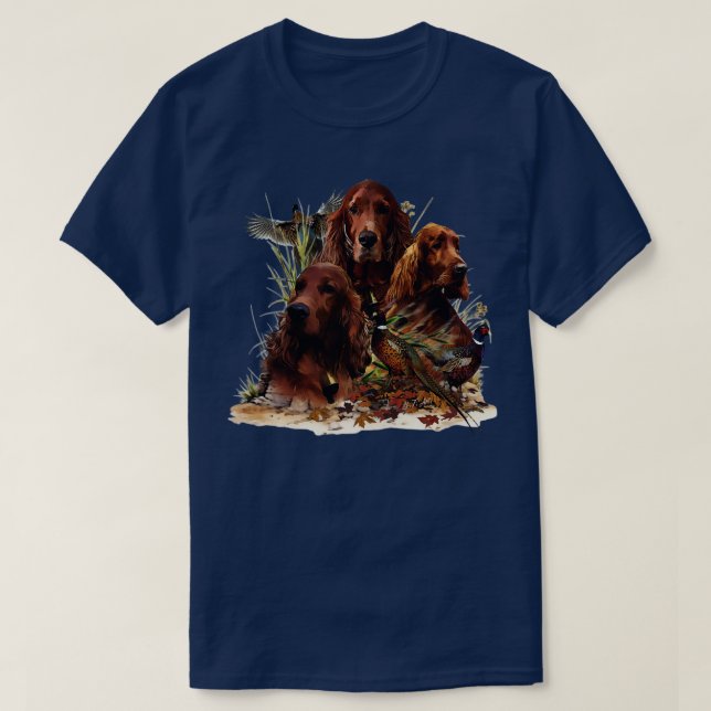 Irish Setters mit Pheasants T-Shirt (Design vorne)