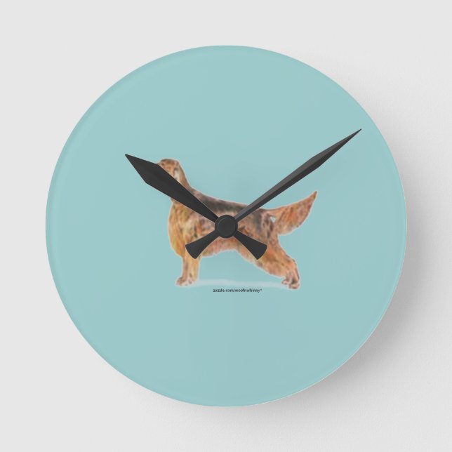 Irish Setters Runde Wanduhr (Vorderseite)