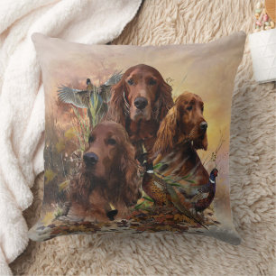 Irish Setters with Pheasants - Passion Hunt Kissen