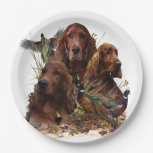 Irish Setters with Pheasants - Passion Hunt Pappteller