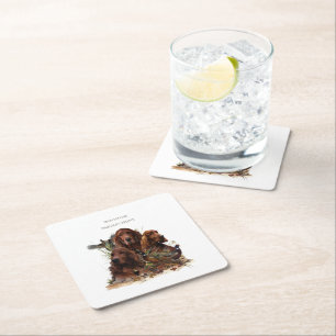 Irish Setters with Pheasants - Passion Hunt Rechteckiger Pappuntersetzer