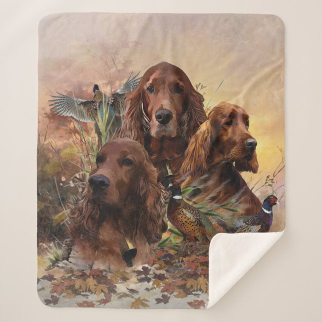 Irish Setters with Pheasants - Passion Hunt Sherpadecke (Vorderseite)