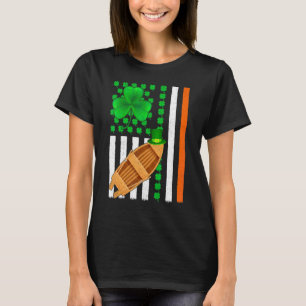Irish Shamrock Amerikanische Flagge Fischerboot St T-Shirt