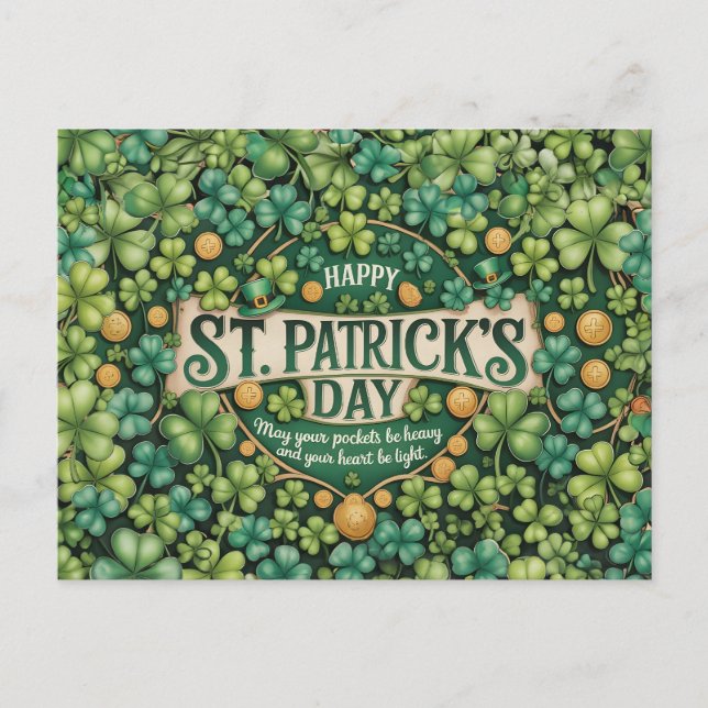Irish Shamrock Celebration Design Postkarte (Vorderseite)
