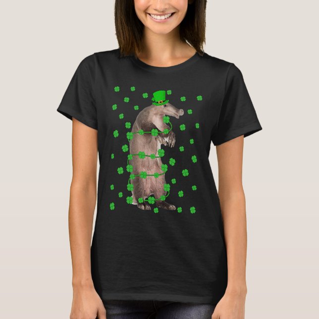 Irish Shamrock Leprechaun Aardvark St Patrick's Da T-Shirt (Vorderseite)