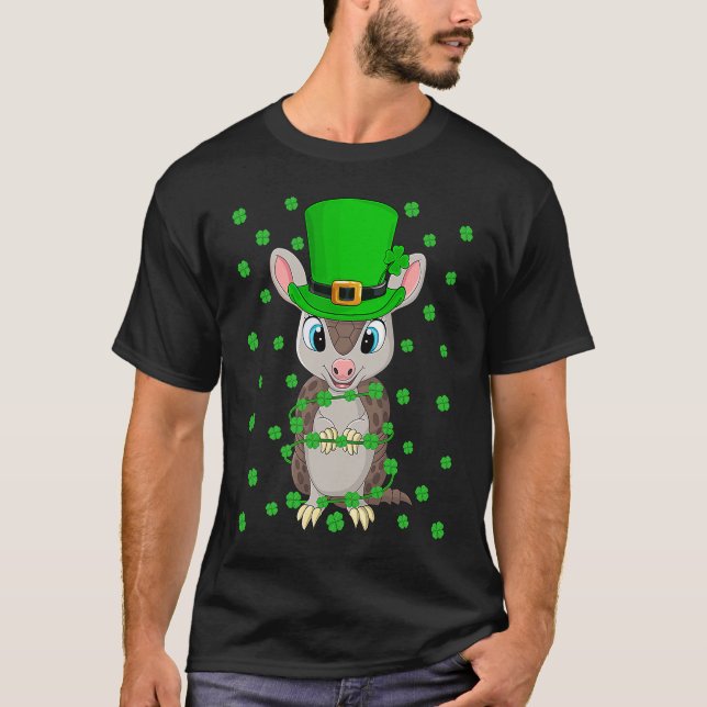 Irish Shamrock Leprechaun Armadillo St Patrick's D T-Shirt (Vorderseite)