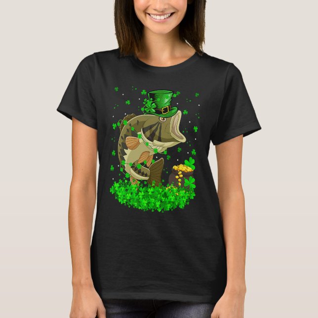 Irish Shamrock Leprechaun Bass Fish St Patrick's D T-Shirt (Vorderseite)