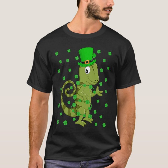 Irish Shamrock Leprechaun Chameleon St Patrick's D T-Shirt (Vorderseite)