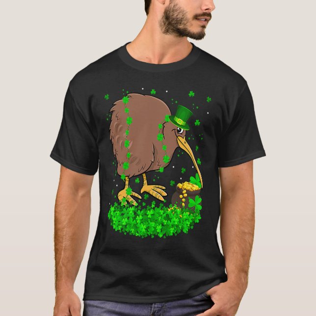 Irish Shamrock Leprechaun Kiwi Bird St Patrick's D T-Shirt (Vorderseite)