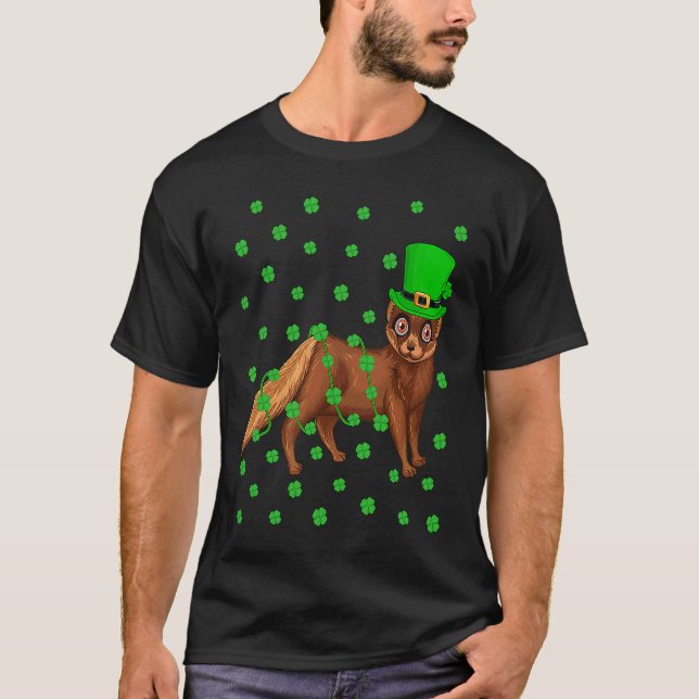 Irish Shamrock Leprechaun Mink St Patrick's Day T-Shirt (Vorderseite)