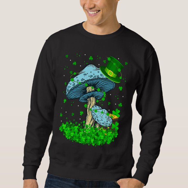 Irish Shamrock Leprechaun Mushroom St Patrick's Da Sweatshirt (Vorderseite)