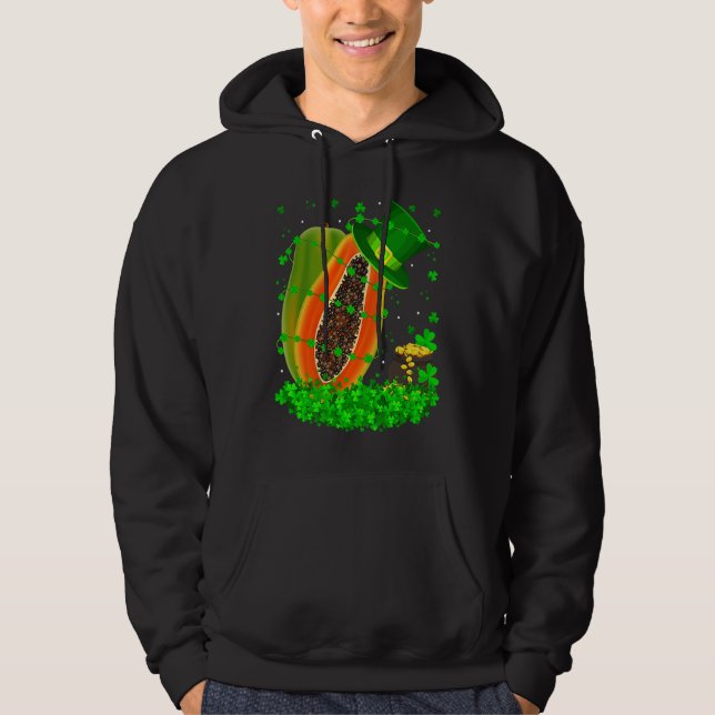 Irish Shamrock Leprechaun Papaya St Patrick's Day Hoodie (Vorderseite)