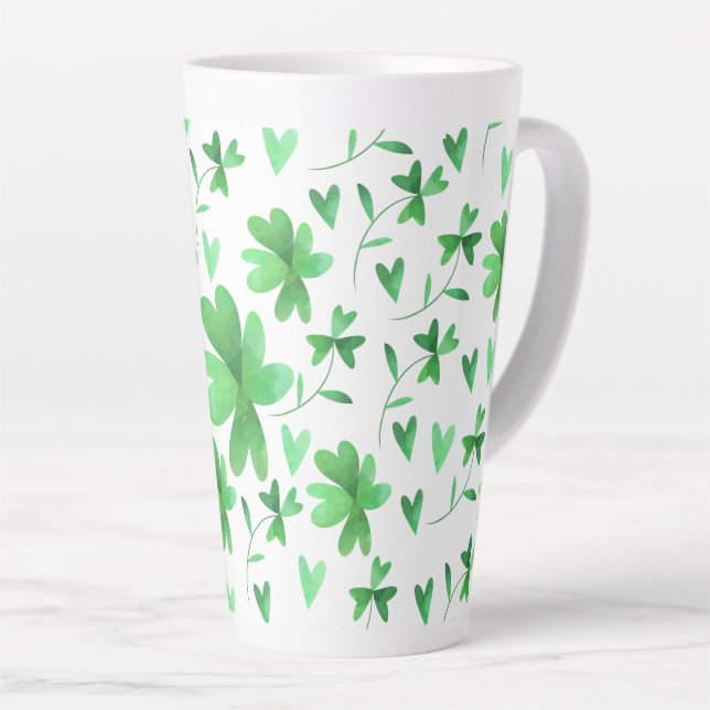 Irish Shamrock Pattern Green and White Milchtasse (Rechte Ecke)