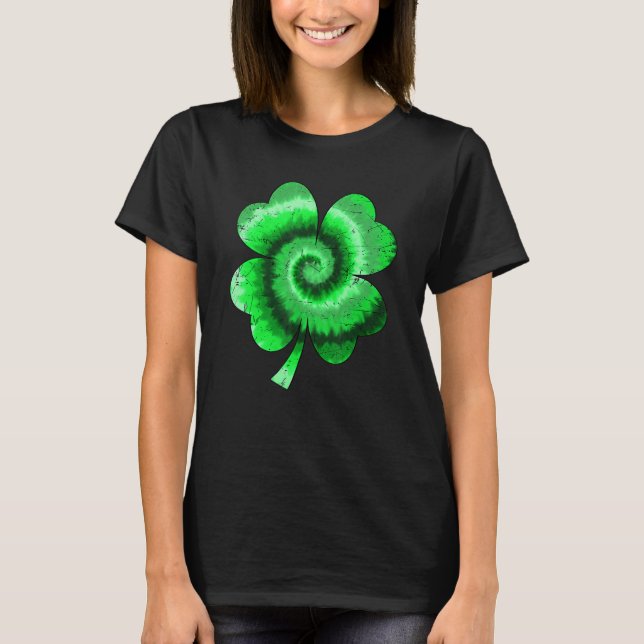 Irish Shamrock Tie Dye Happy St Patrick's Day Go L T-Shirt (Vorderseite)