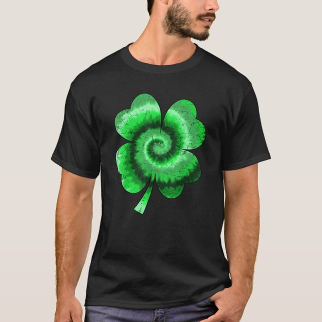 Irish Shamrock Tie Dye Happy St Patrick's Day Luck T-Shirt (Vorderseite)