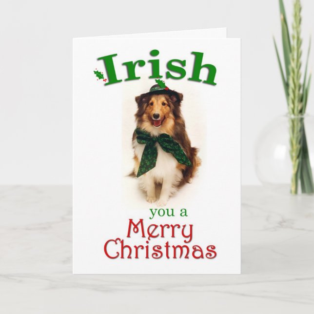 Irish Sheltie Card Feiertagskarte (Vorderseite)