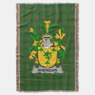 Irish Sheridan Coat of Arms Familienwappen Irland Decke