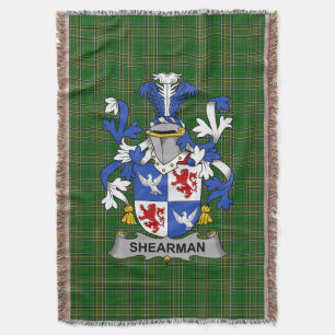 Irish Sherzman Coat of Arms Familienwappen Irland Decke