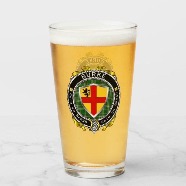 Irish Shield Bierglas Glas (Vorne (Gefüllt))