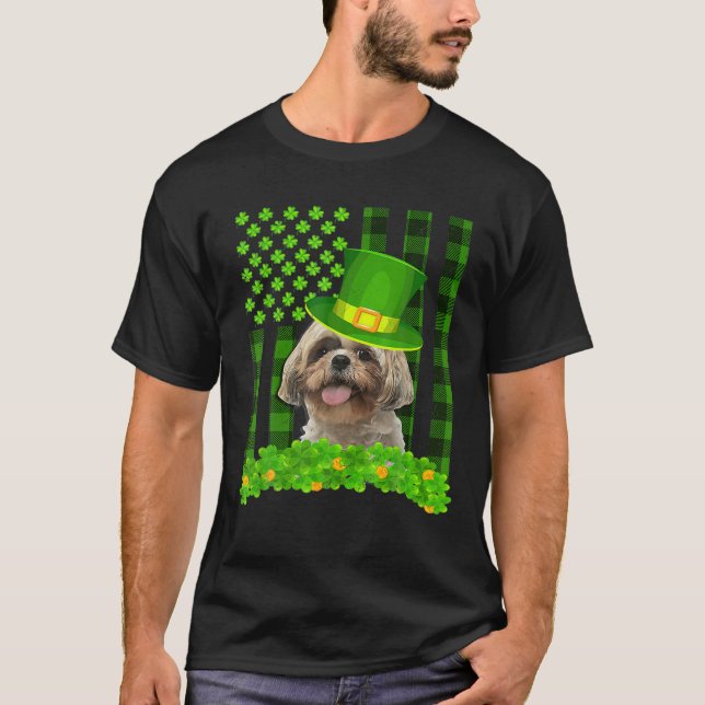 Irish Shih Tzu St Patrick's Day Funny Leprechaun D T-Shirt (Vorderseite)