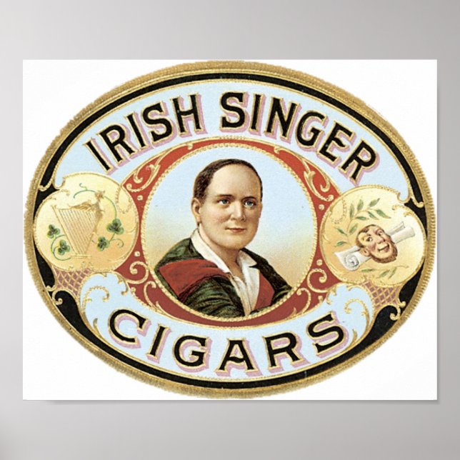 Irish Singer Cigar Label Poster (Vorne)