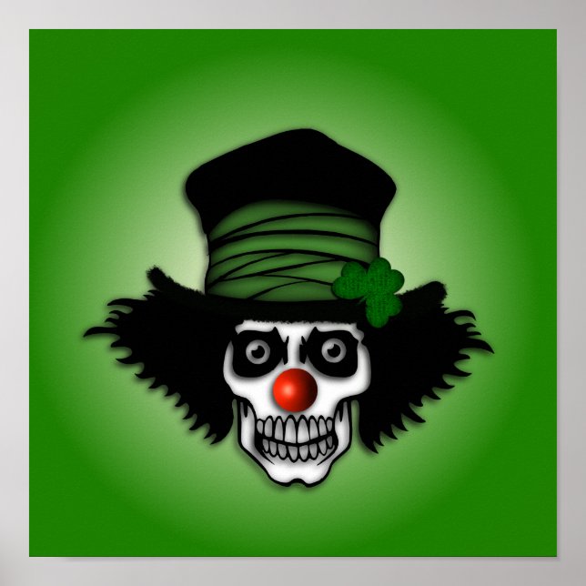 Irish Skeleton Clown Green Poster (Vorne)