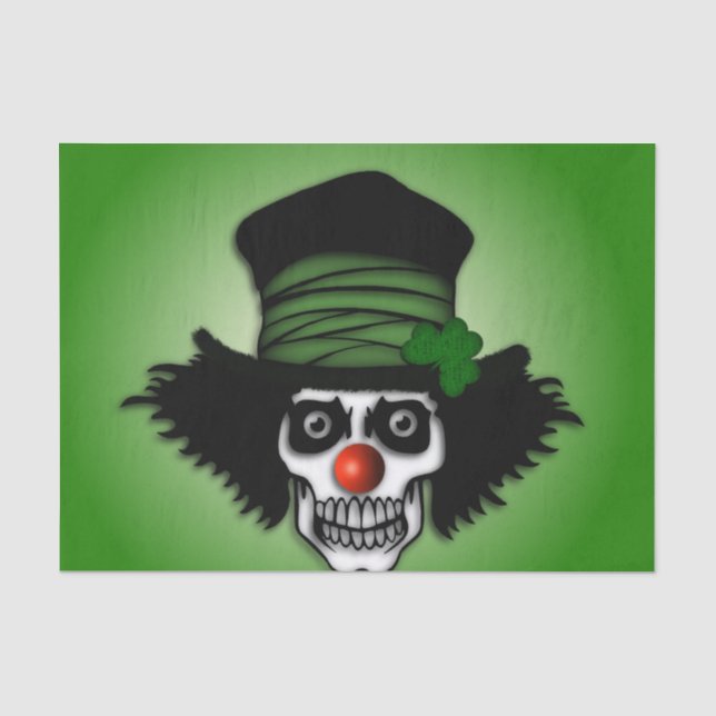 Irish Skeleton Clown Green Seidenpapier (Vorderseite)