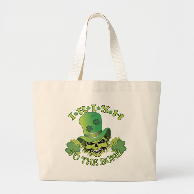 Irish Skull Jumbo Stoffbeutel (Vorne)
