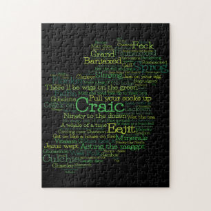 Irish Slang Word Art Map Jigsaw Puzzle