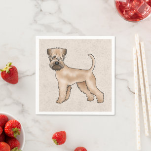 Irish Soft Coated Wheaten Terrier Niedlich Cartoon Serviette