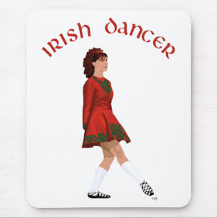 Irish Soft Shoe Tänzerin in Rot Mousepad