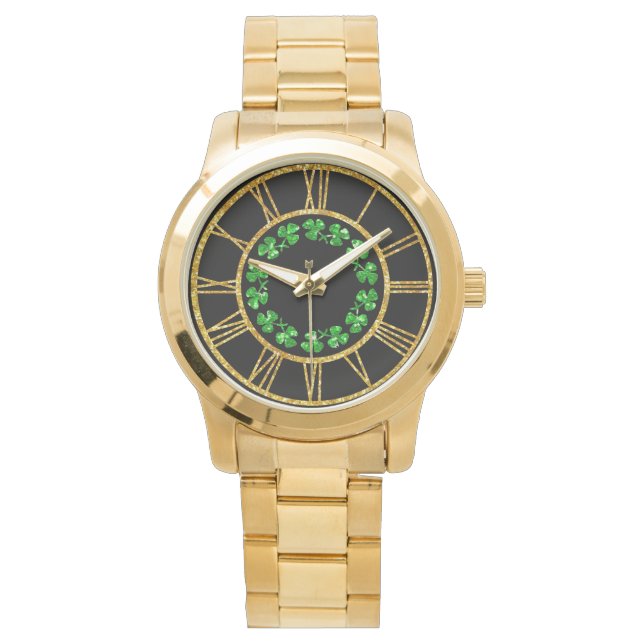 Irish Spirit Green Kleeblatts Armbanduhr (Vorderseite)
