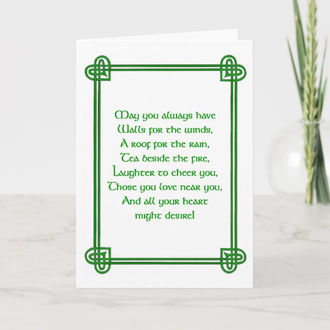 Irish St. Patrick's Day Card mit keltischem Design Karte (Vorderseite)
