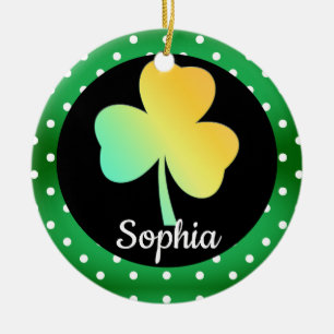 Irish St Patrick's Day Custom Designed Kleeblatt Keramik Ornament