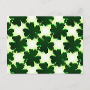 Irish St. Patricks Day Four Leaf Clovers Postkarte