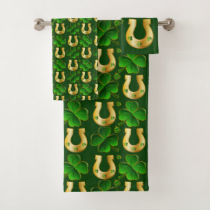 Irish St. Patricks Day Glücksmuster Badhandtuch Set