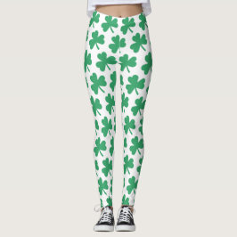 Irish St Patricks Day Green Kleeblatt Pattern Leggings
