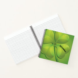 Irish St. Patrick's Day Green Kleeblatt Personaliz Notizbuch